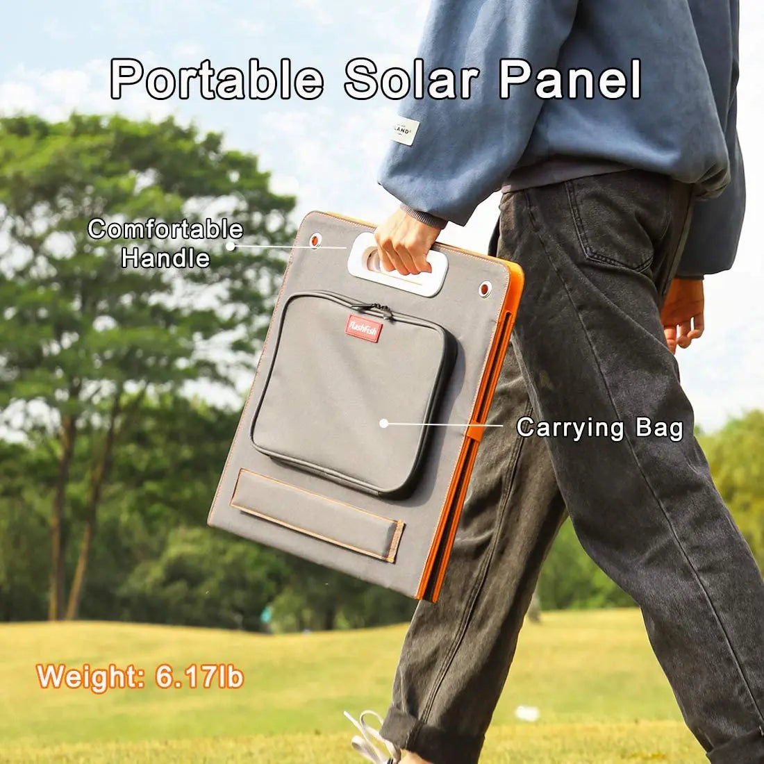 FF Flashfish 18V 100W Foldable Solar Panel Portable Solar Charger DC Output PD Type-c QC3.0 for Phones Tablet Camping RV Trip