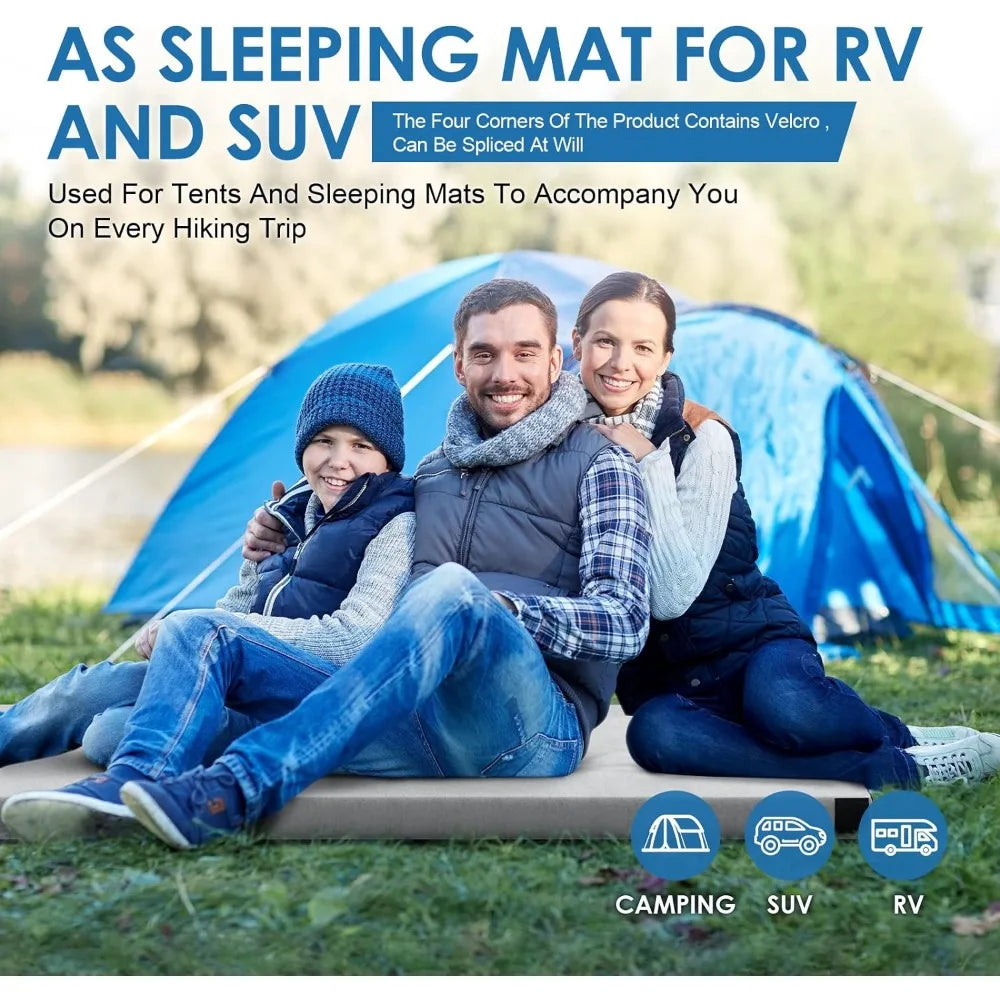 CertiPUR-US Memory Foam Camping Mattress, Portable Roll Up Travel Car Camping Mattress