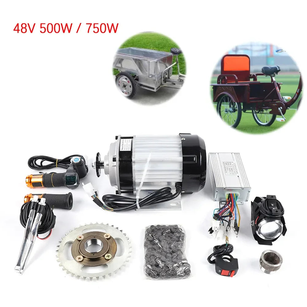 Electric Tricycle Bike Handlebar Brushless Gear Motor Kit