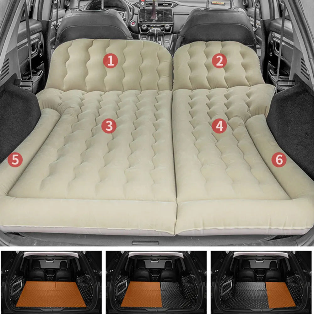 Portable SUV Travel Air Mattress Cushion Inflatable Car Bed Mattress Car Camping Mattress with 2 Pillows