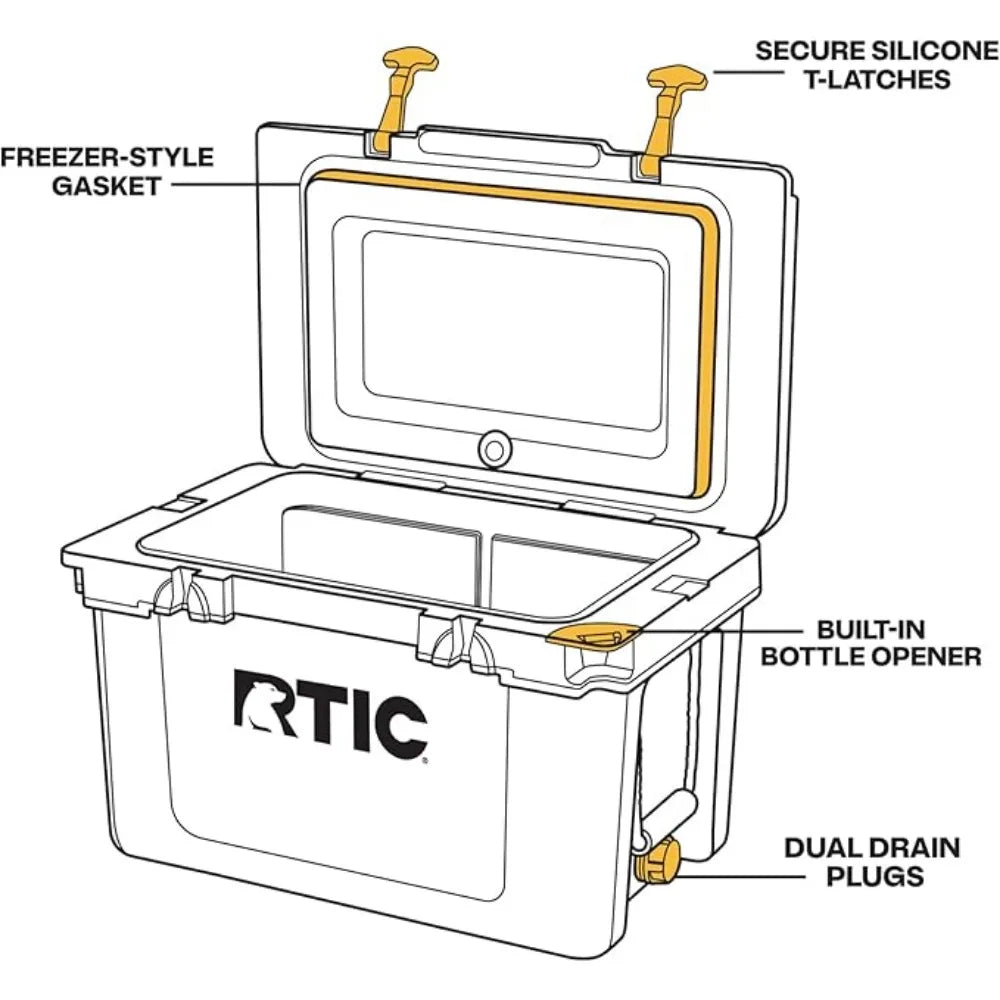 RTIC Ultra-Light 32 Quart Hard Cooler Insulated Portable Ice Chest Box for Drink, Beverage, Beach, Camping, Picnic, Fishing