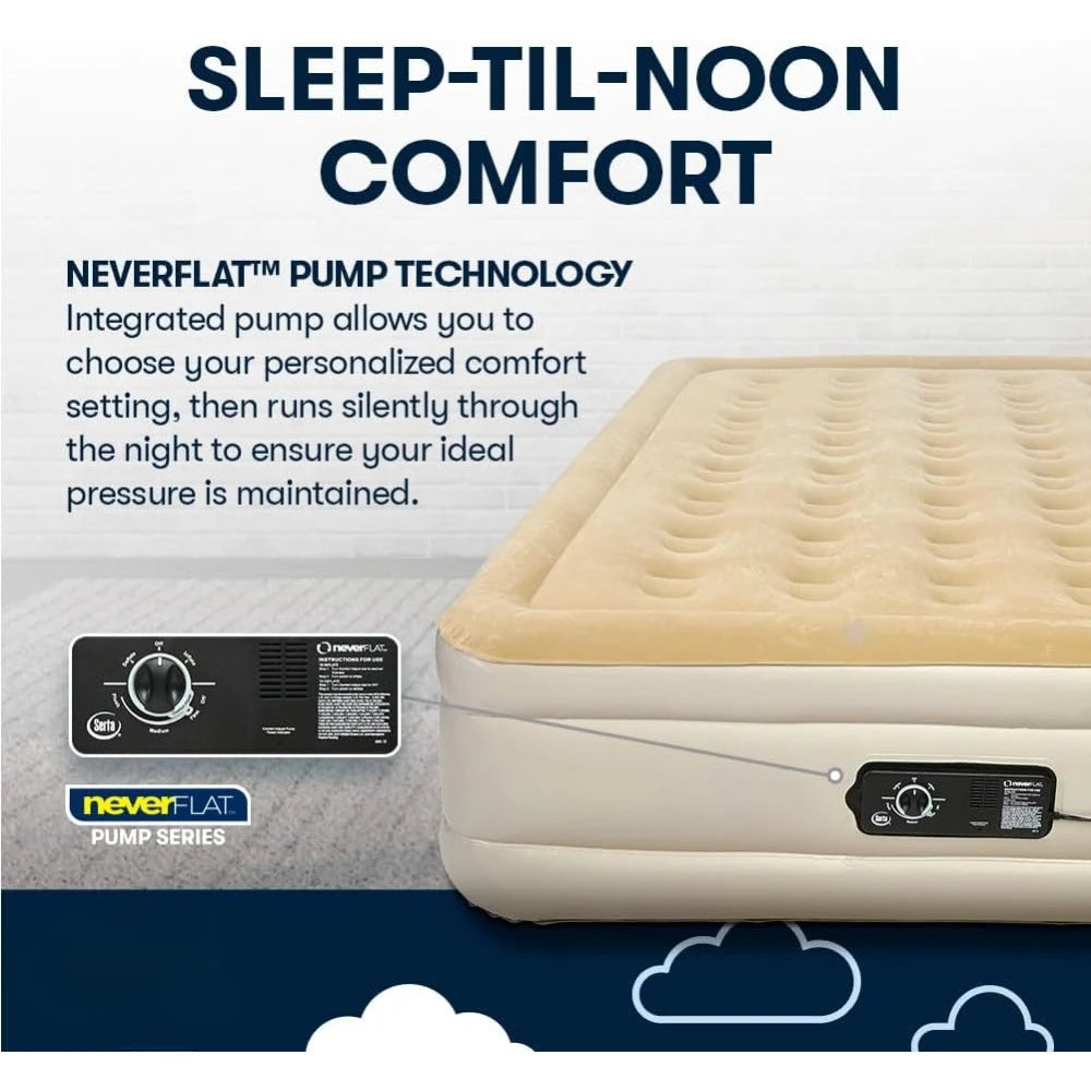 Air Mattress with Never Flat Pump, Luxury Inflatable Mattress with Built in Air Pump