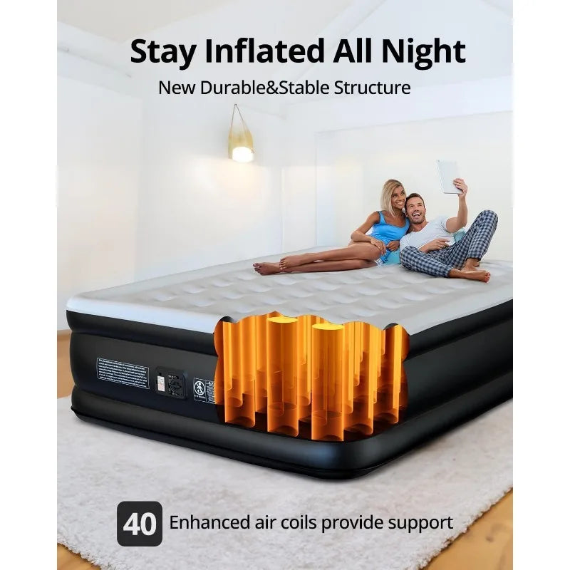 Comfort Air Mattress with Built in Pump forGuest,Inflables Air Bed withCarrying Bag