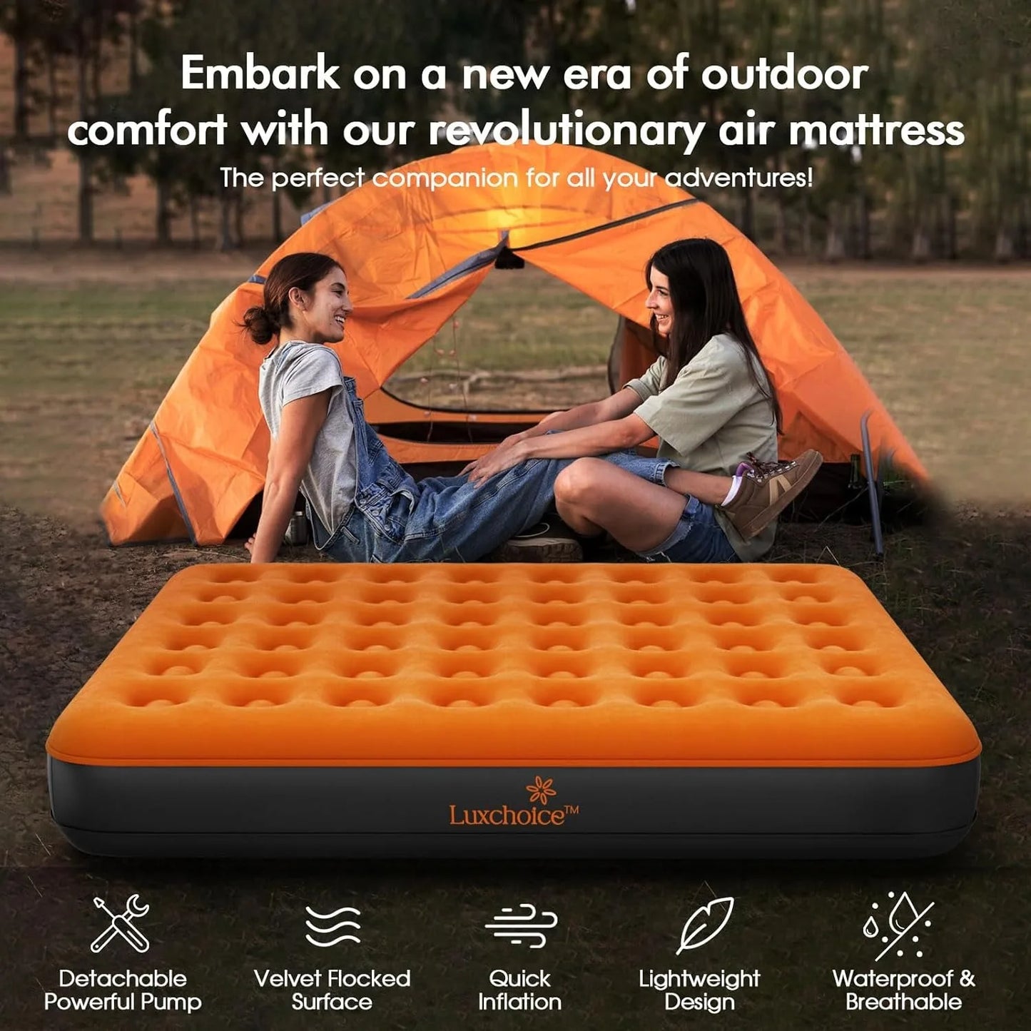 Air Mattress with Built-in USB Rechargeable Pump