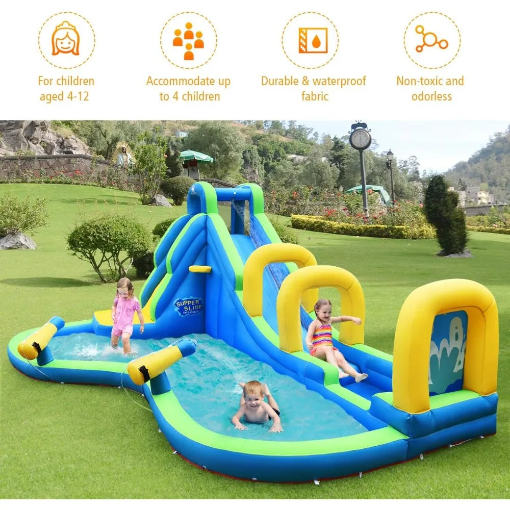 Inflatable Water Slide, 16x12FT Mega Waterslide Park