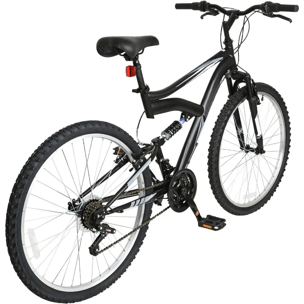 26 inch Outdoor Cycling Bike,18-Speed/High-Carbon Steel/Dual Full Suspension