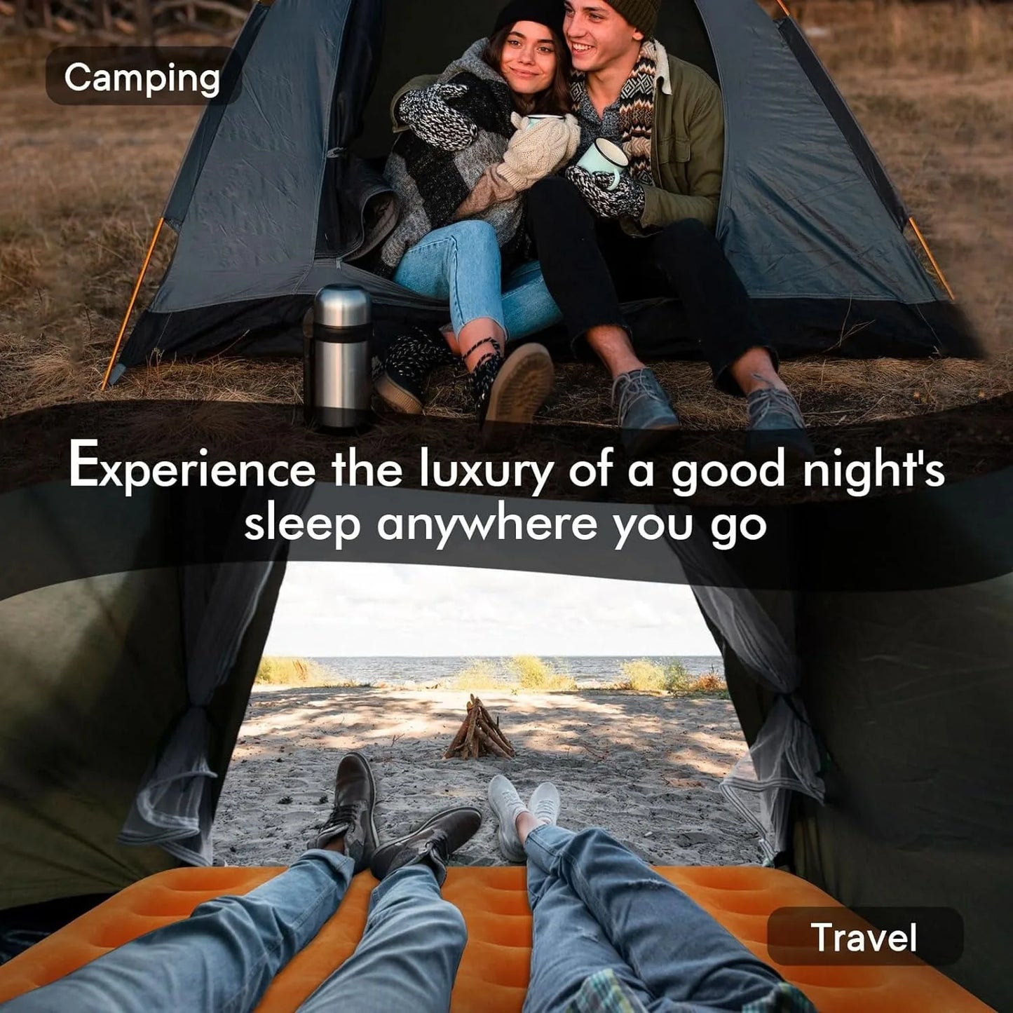 Air Mattress with Built-in USB Rechargeable Pump