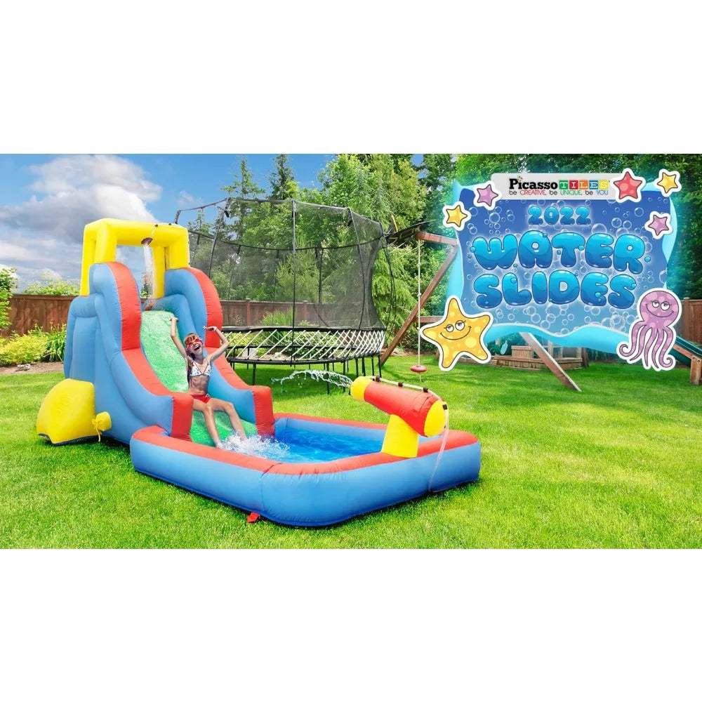 KC108 Water Slide Park Inflatable Bouncing House w/Pool Area (Splash Zone)