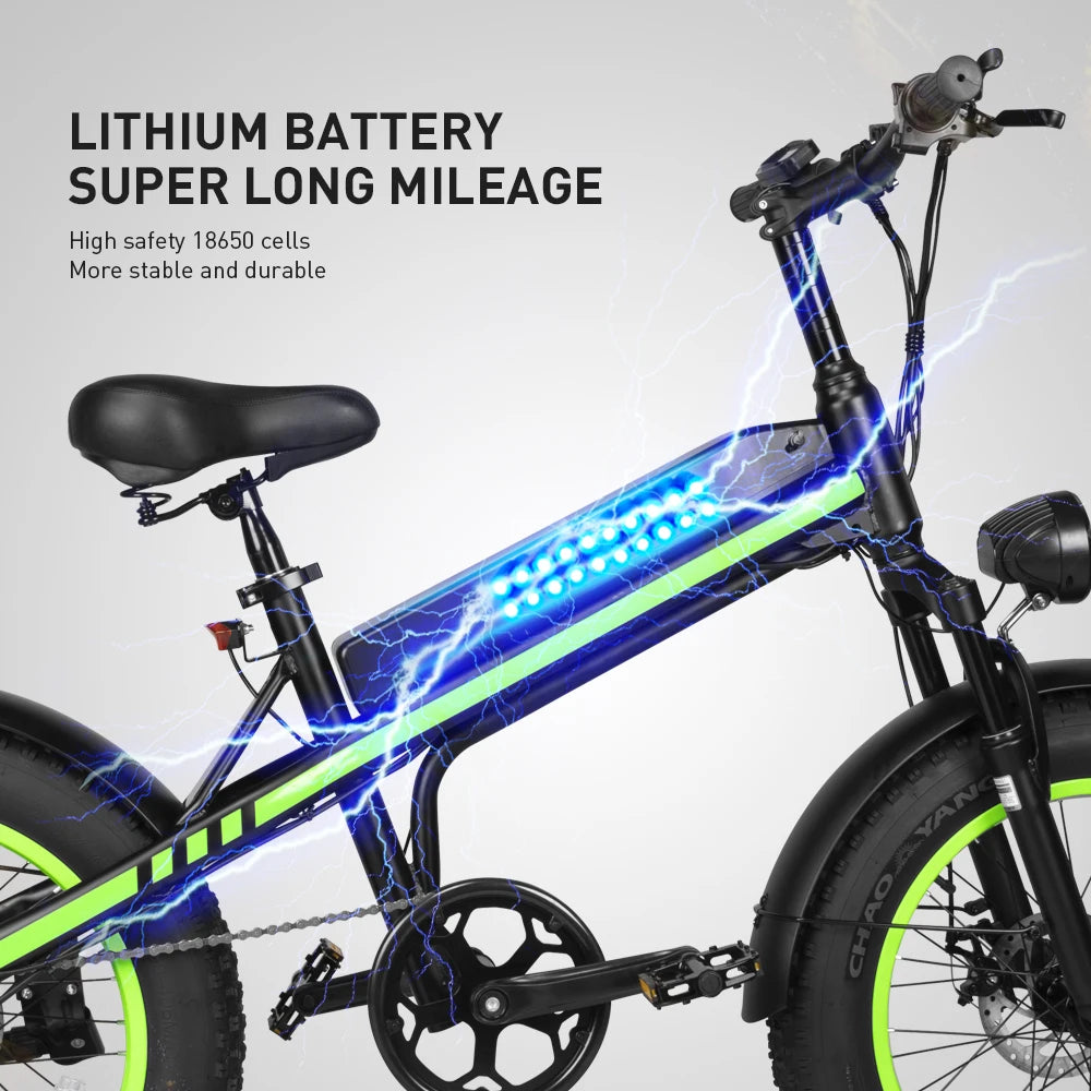 S5 Electric Bike US Stock 500W 20*4"Inch 36V 10Ah Battery Up to 32km/h Safety Power Cut Off Switch Electric Bicycle for Adults