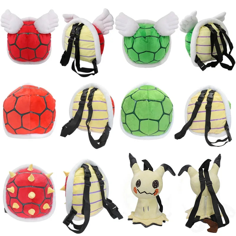 6 Styles Anime Koopa Backpack Mimikyu Plush Stuffed Toys Cartoon Peluche Dolls Turtle Bag Halleween