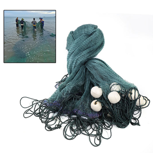 Green Beach fishing net, 2x10m, 3x20m, float, bobbers, lead, hand-made, 10x65ft, 6.5x33ft