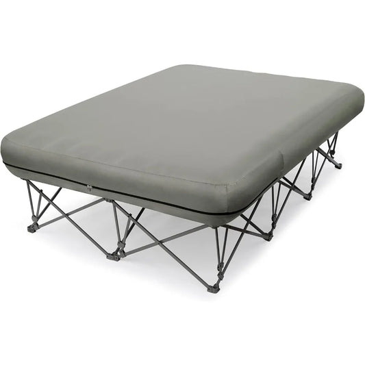 KAMPKEEPER 2 Person Camping Cot,Folding Camping Bed with Inflatable Air Mattress and Carry Bag