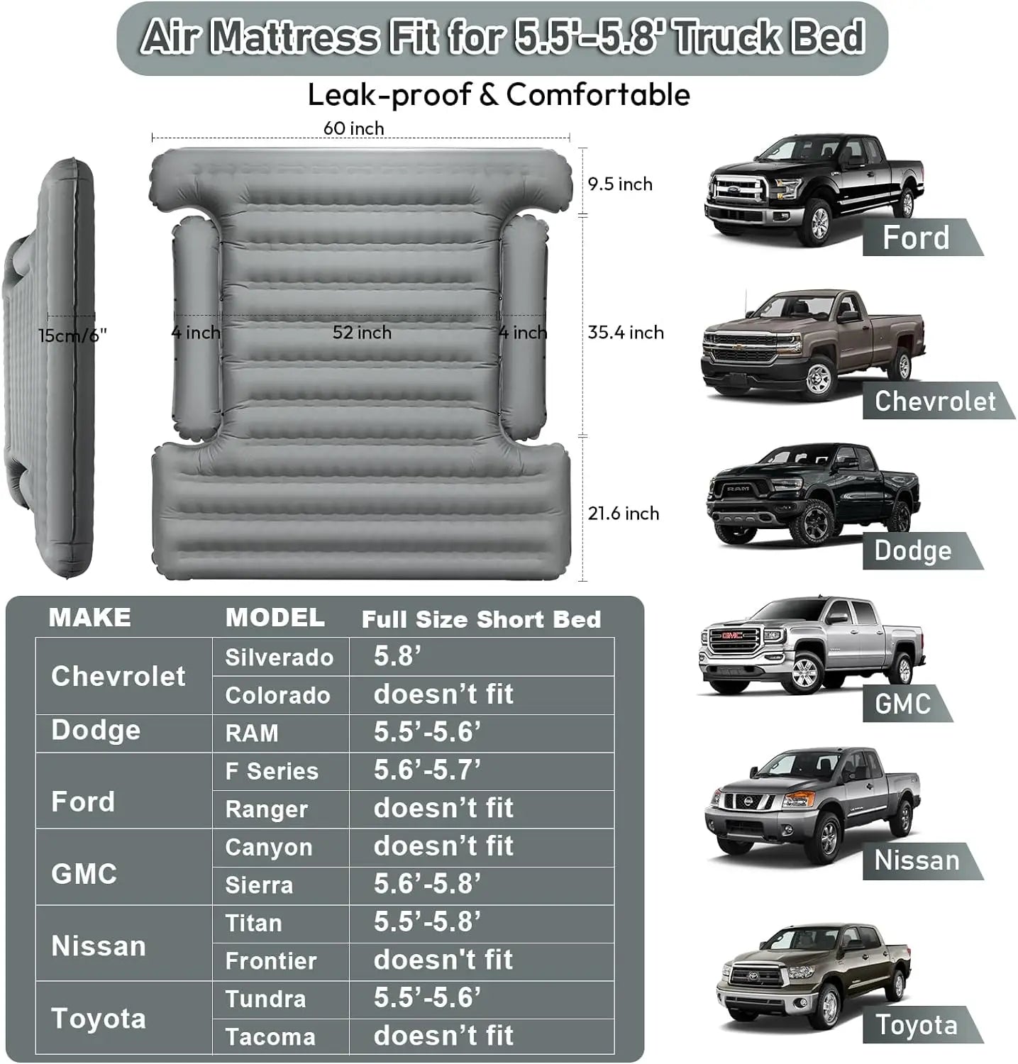 Kaishengyuan Upgraded Truck Bed Air Mattress