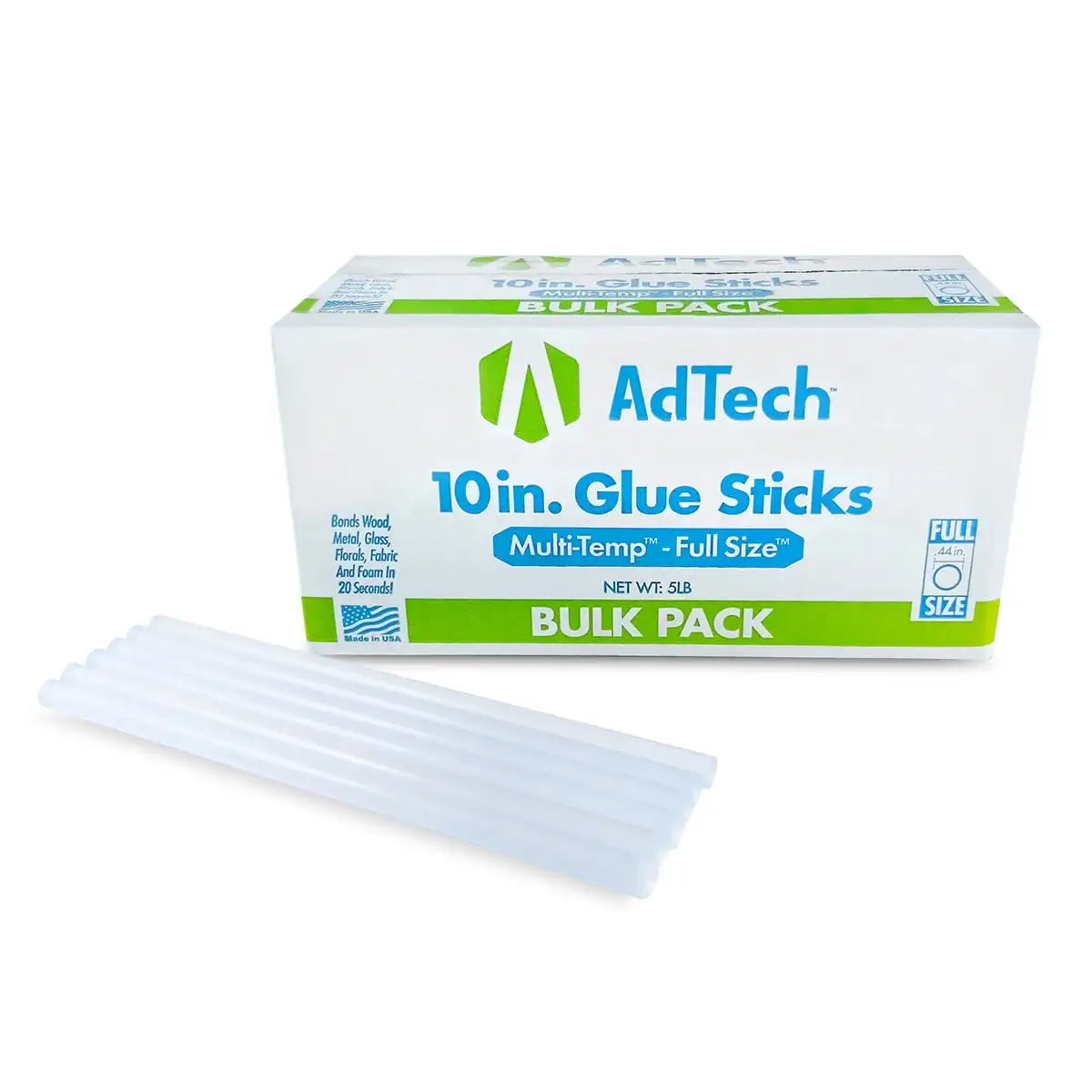 10" 5lb Box of Full Size Multi-temp Hot Glue Sticks