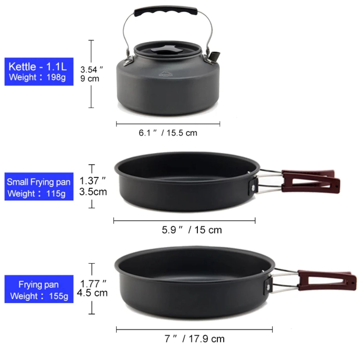 New Camping Cookware Set Outdoor Pot Tableware Kit