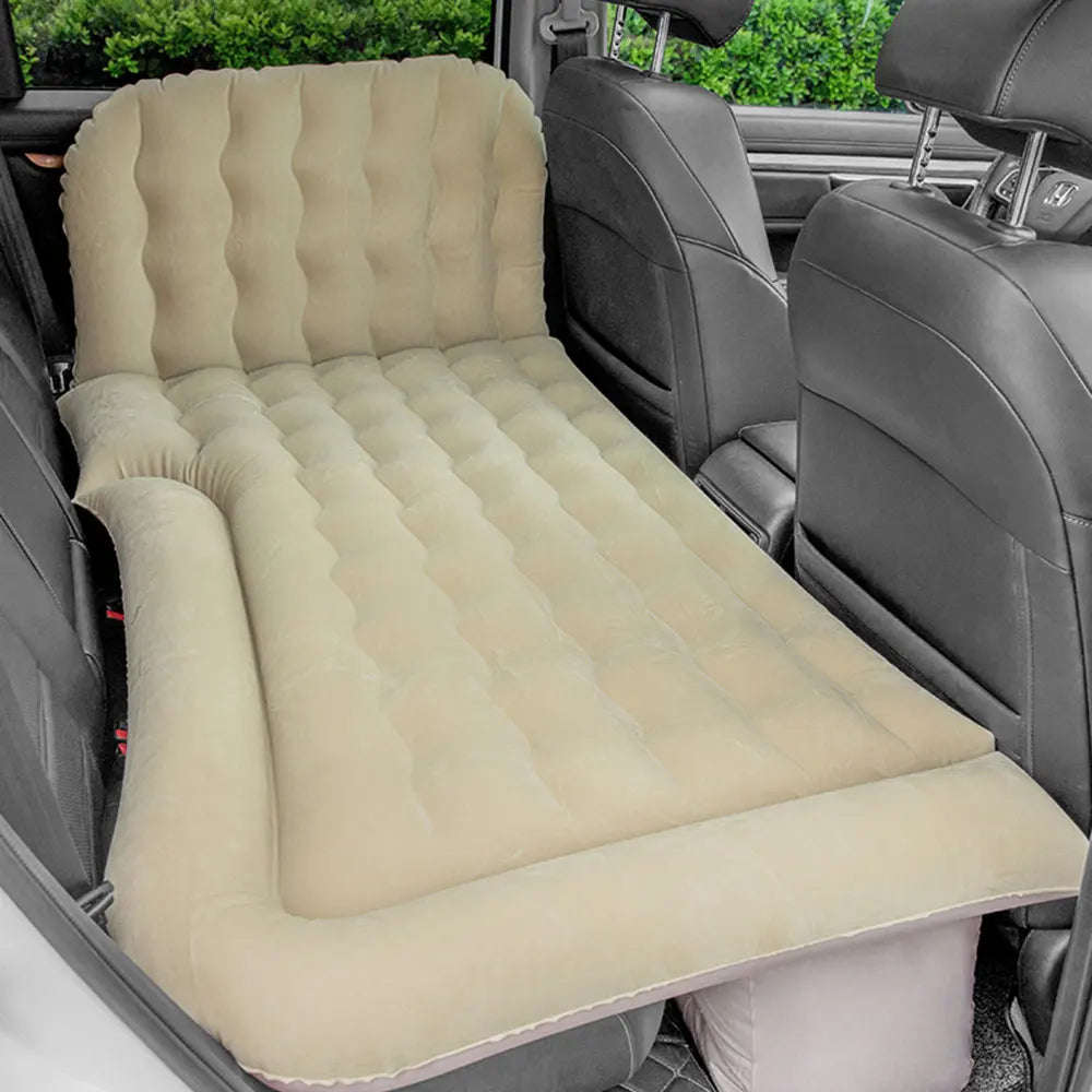 Ultra-soft Flocking Environmental Fabric Car Inflatable Bed Air Cushion Bed Car Travel Bed Portable and Comfortable Mattress