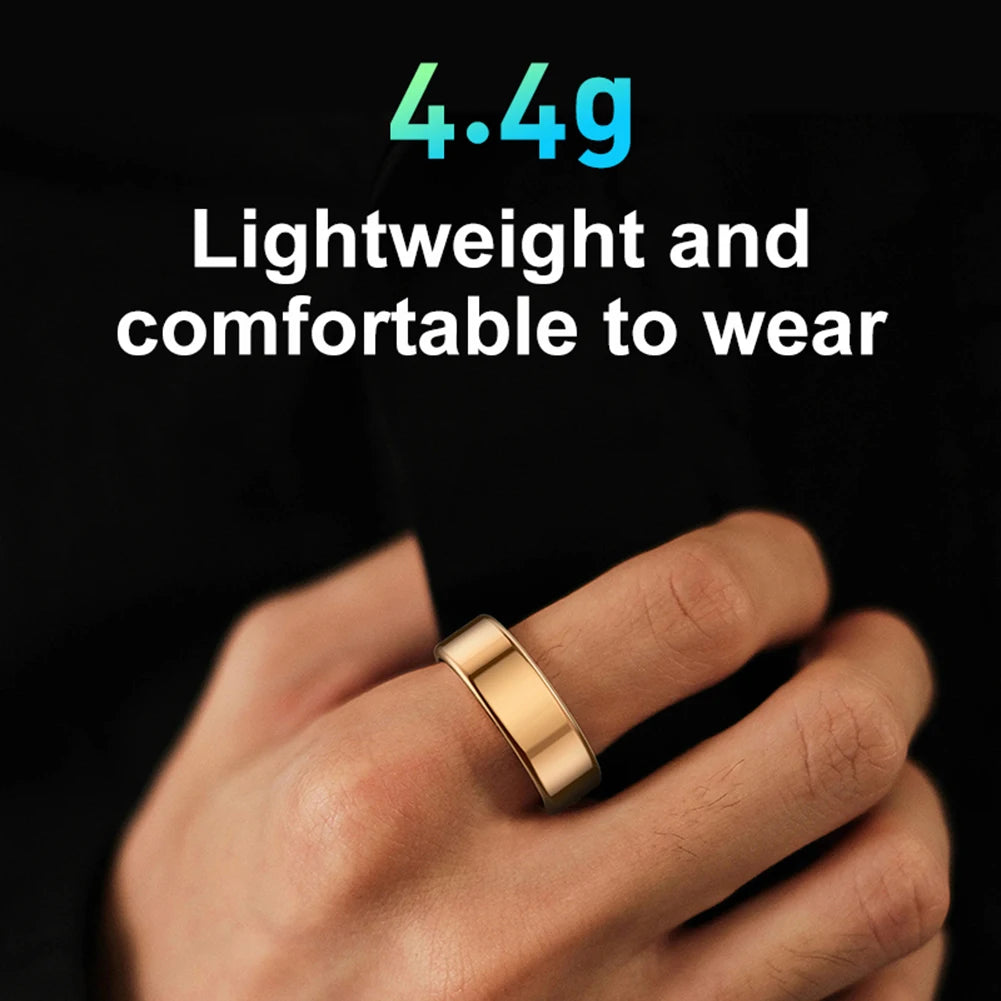 R02 Smart Ring Sleep Monitor 5.0 Bluetooth Fitness Tracker Sports Ring Heart Rate Tracker IP68 & 5ATM Waterproof for Android/IOS