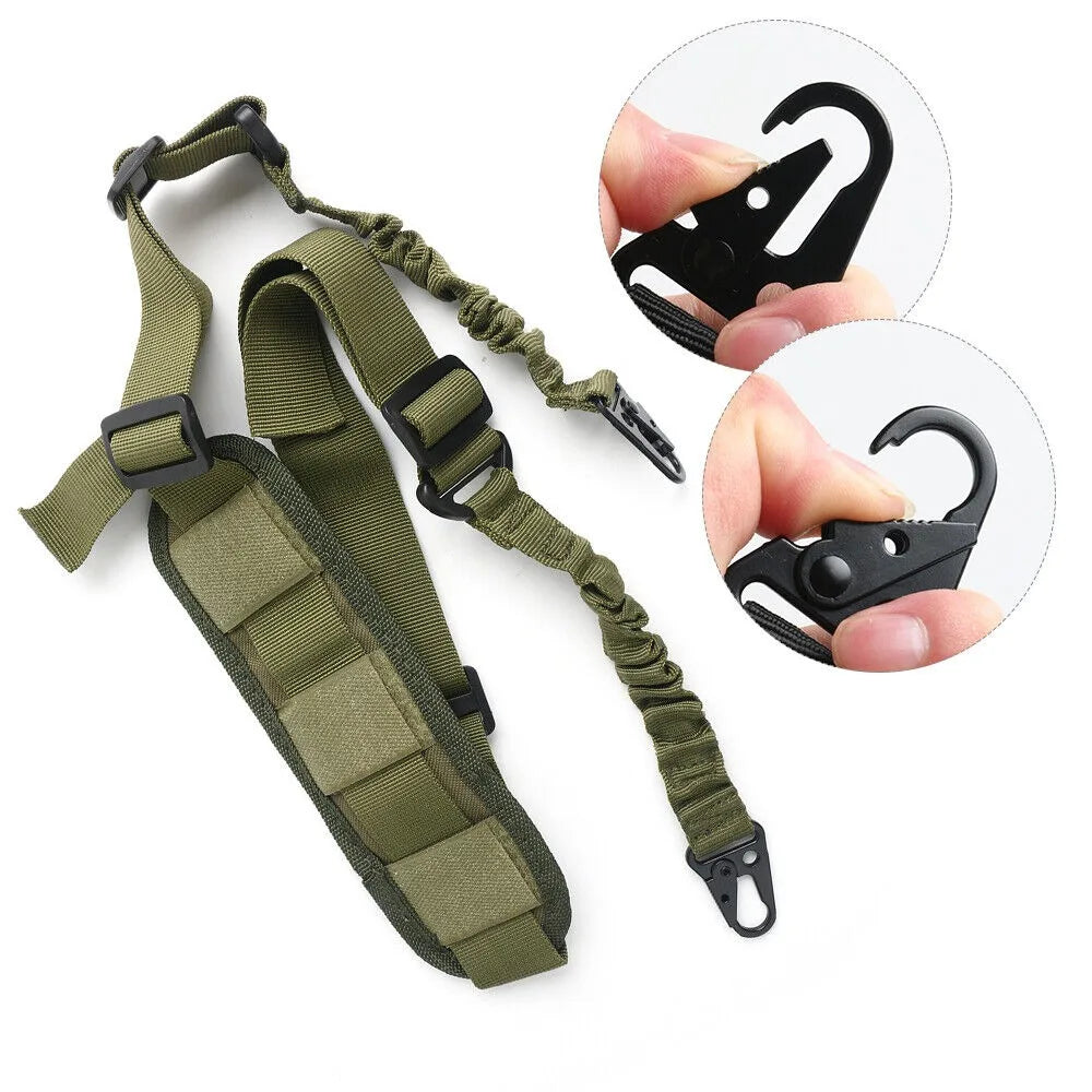 Tactical 2 Point Sling Strap Bungee Gun Sling with QD Buckle/ Shoulder Pad