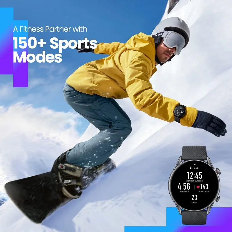 Amazfit GTR 3 Pro Smart Watch for Men,12-Day Battery Life, Alexa Built-in, Bluetooth Call & Text, GPS & 150 Sports Modes