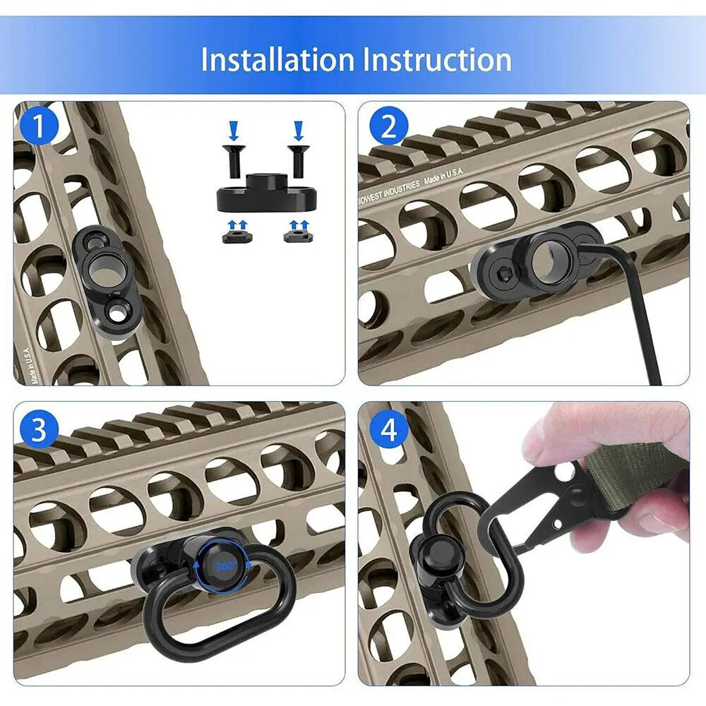 Tactical 2 Point Rifle Gun Sling w/ D Ring Adjustable Strap