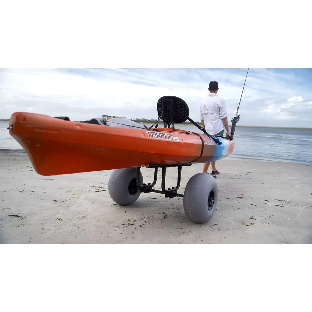 Heavy Duty Kayak Cart | Inflatable Beach Wheels | 330 Lb Weight Rating