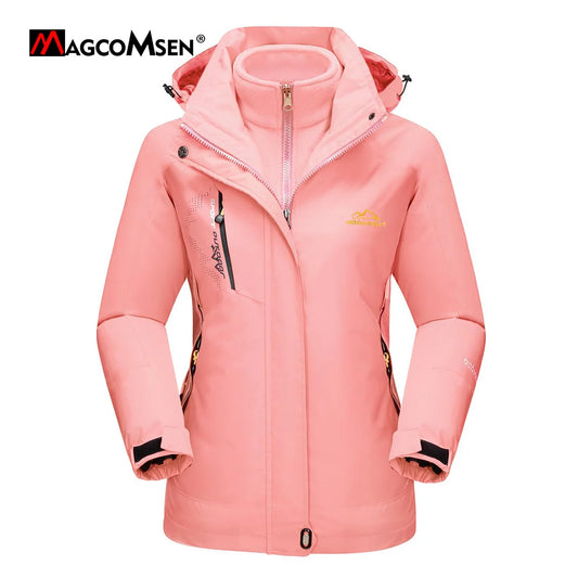 MAGCOMSEN Womens Winter Hooded Coat 3-IN-1