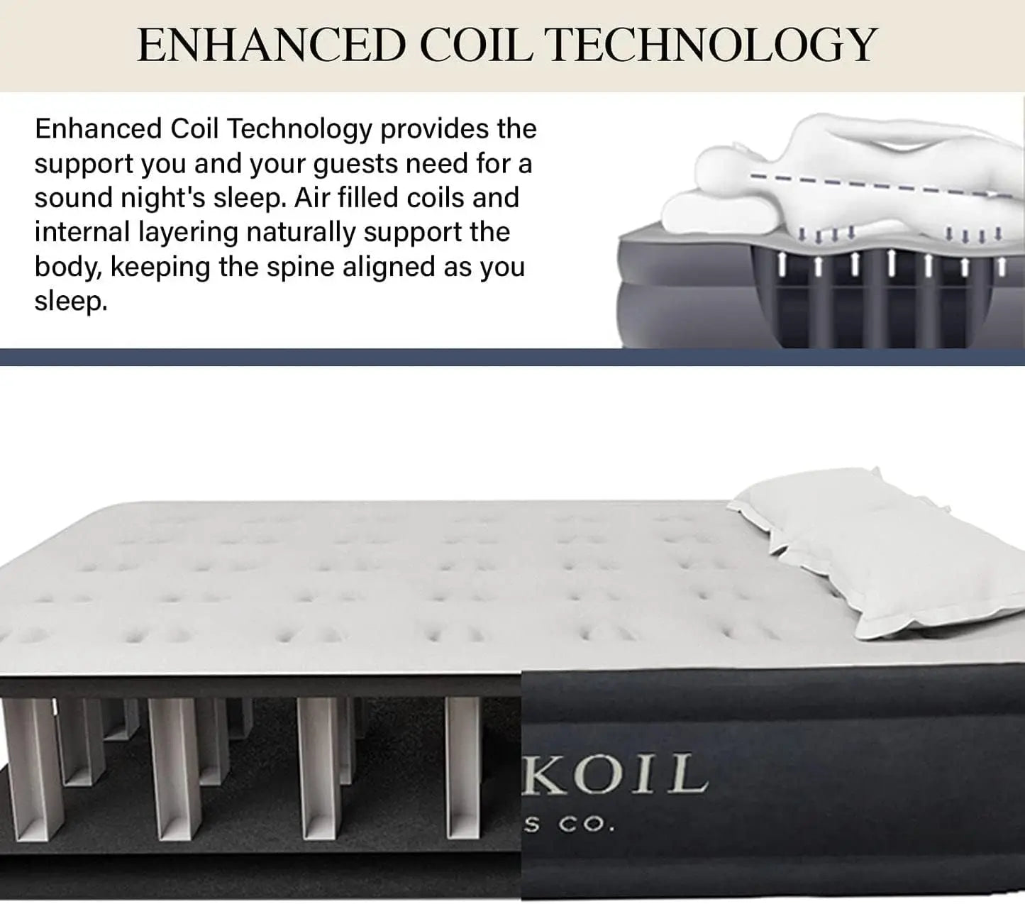 King Koil Luxury Pillow Top Plush Queen Air Mattress with High-Speed Built-in Pump