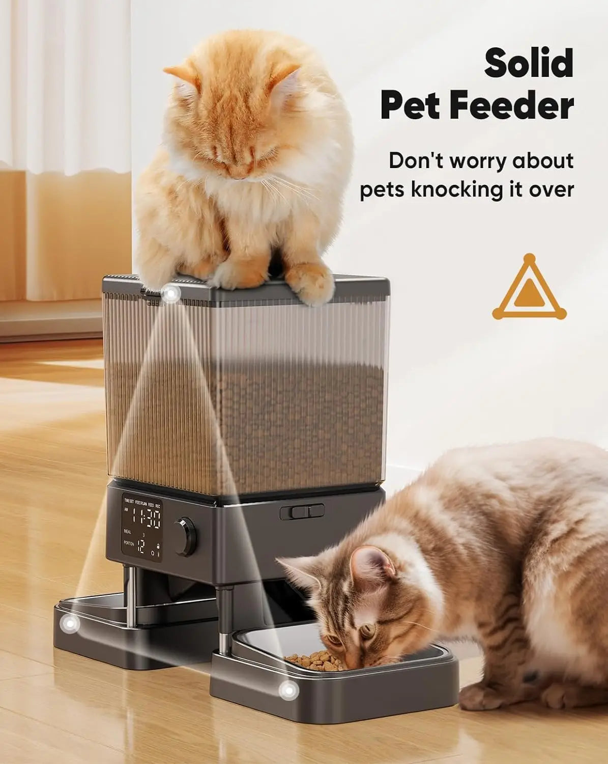 oneisall Automatic Cat Feeder for 2 Cats, 20 Cups/5L Automatic Cat Food Dispenser for Small Pets Indoor, Timed Cat Feeder