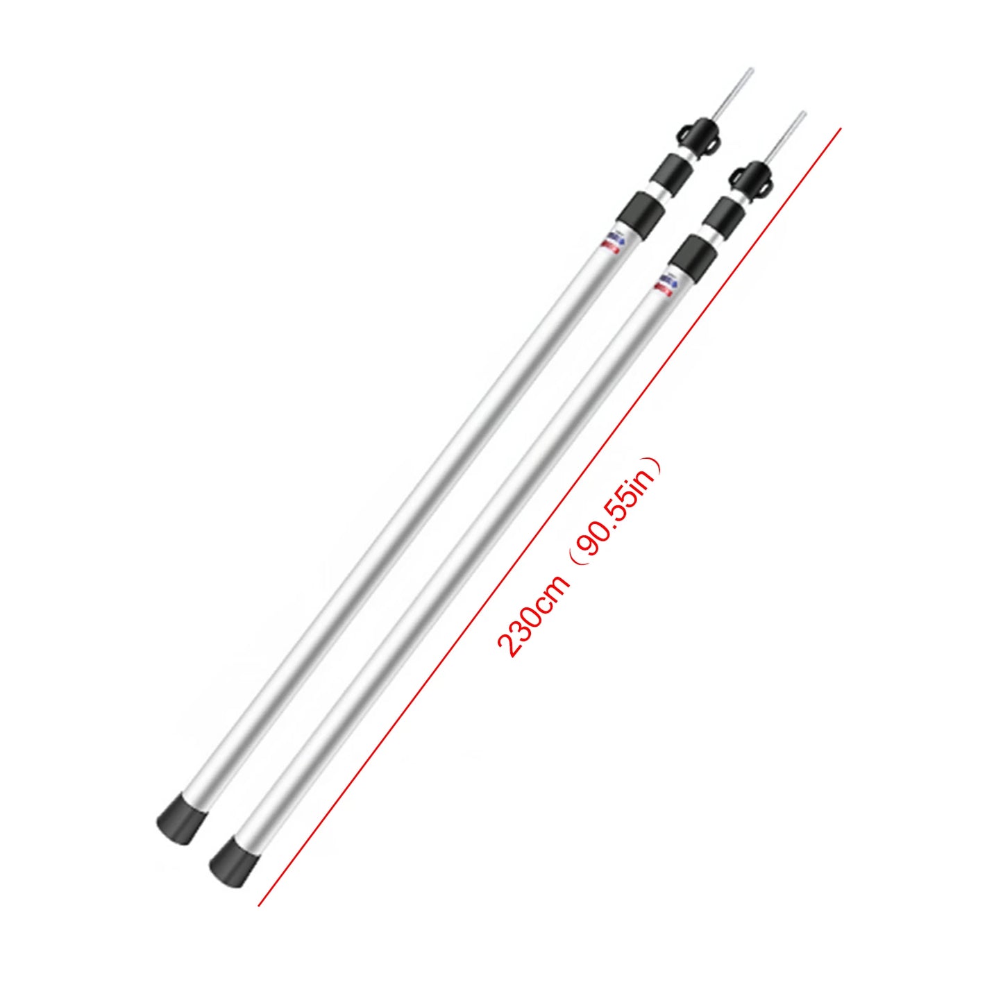 2Pcs 90" Telescoping Tent Canopy Poles Adjustable Aluminum Alloy