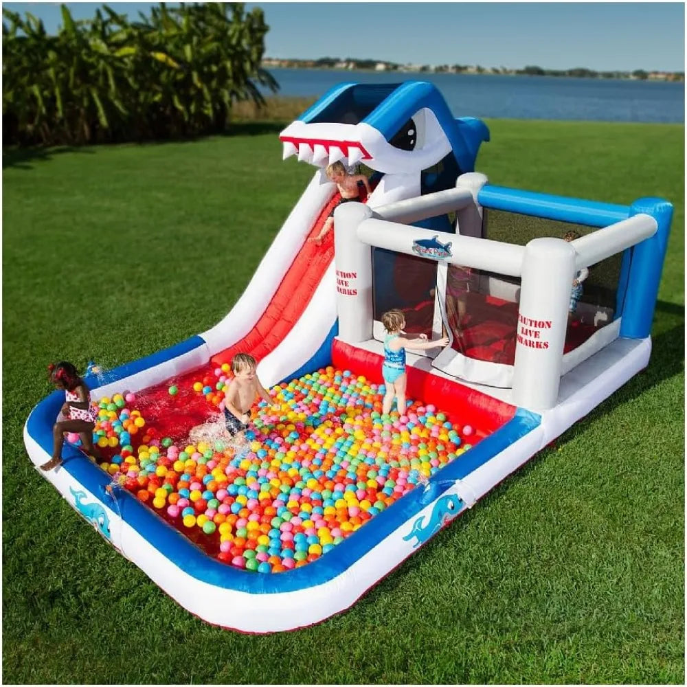 Shark Park 19x11 Inflatable Water Park Bouncer