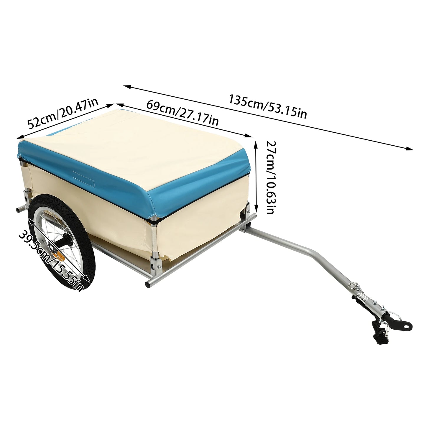 Bicycle Trailer 50Kg Load Transport Trailer Multiple Whales Aluminum Utility Cargo Bike Trailer