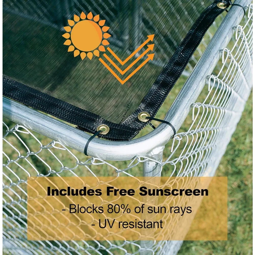 Chain Link Portable Kennel With a Sunscreen Dog Enclosure 6 By 4 By 4-Feet Freight Free Pet Fence