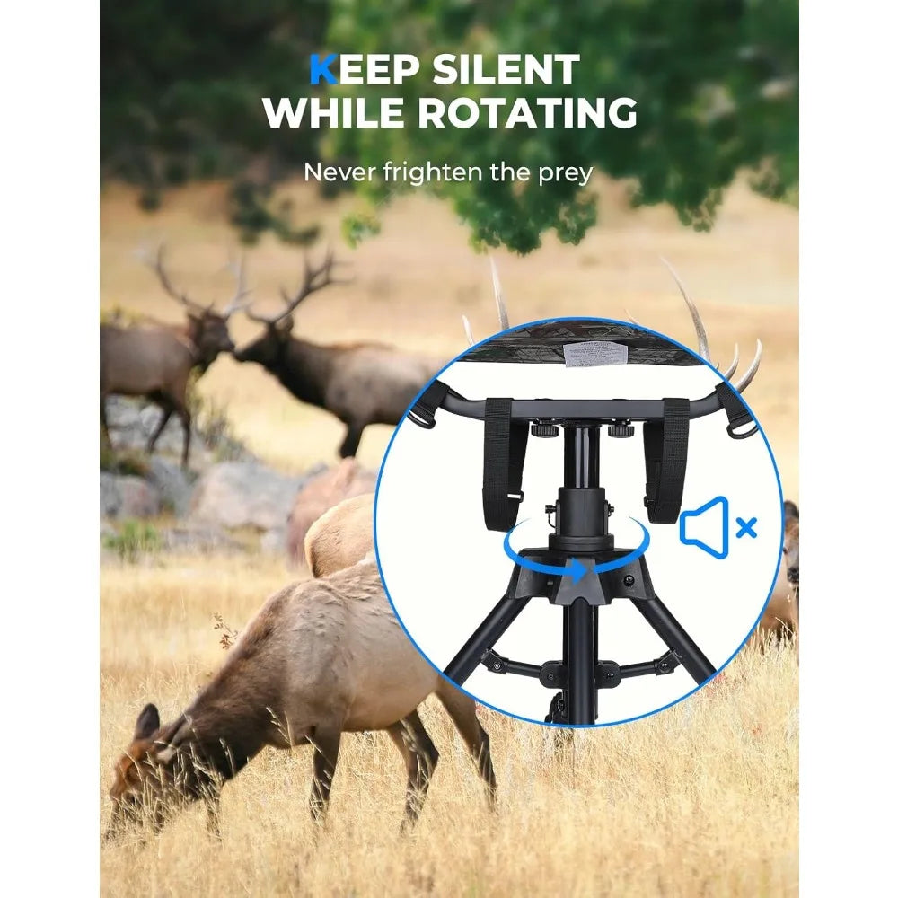 360 Degree Silent Swivel Blind Hunting Chair