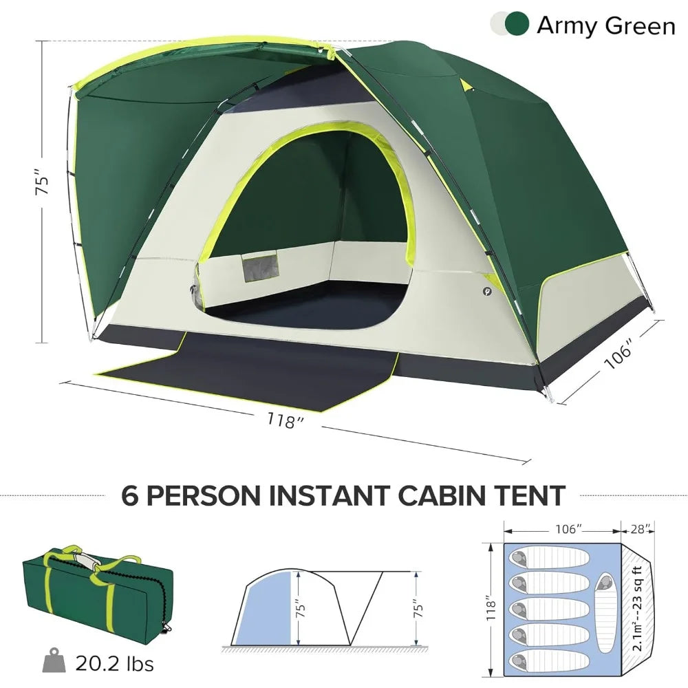 Tents for Camping, 6 Person Waterproof Tent