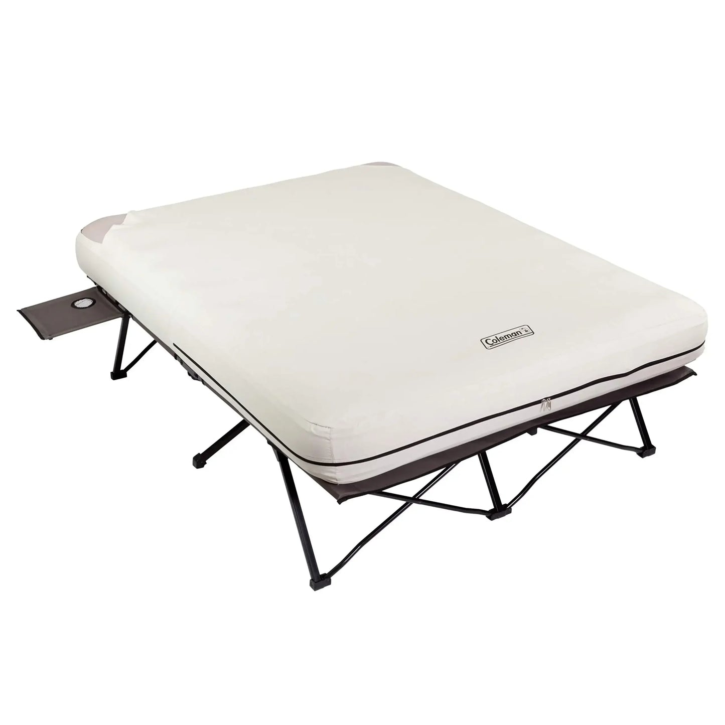 Coleman Camping Cot, Air Mattress, & Pump Combo, Folding Camp Cot & Air Bed with Side Table & Battery-Operated Pump