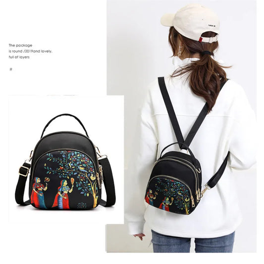 Three-purpose Ladies Shoulder Multi-Purpose Mini Small Backpack Oxford Cloth