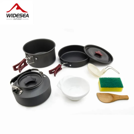 New Camping Cookware Set Outdoor Pot Tableware Kit