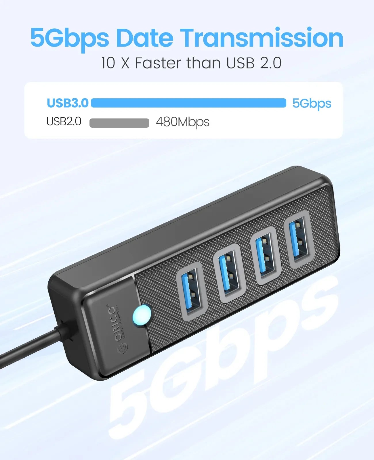 ORICO-Multi Type C Splitter, 4 Ports, USB 3.0 HUB