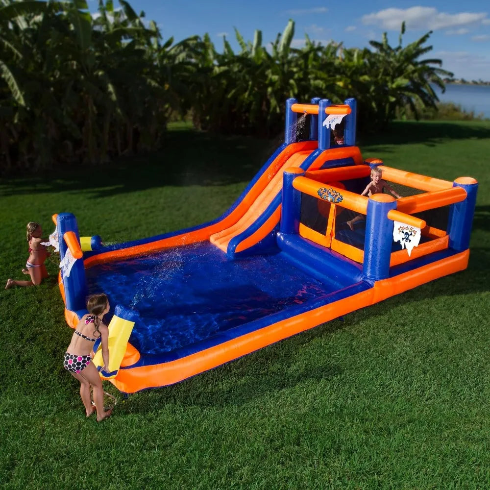 Pirate Bay - 20x12 Huge Wet/Dry Bounce House Water Park Blower