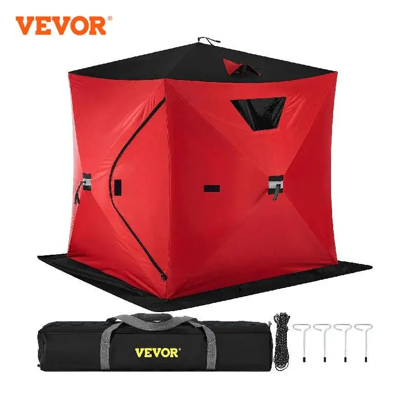 VEVOR Ice Fishing Tent Warm Awning Pop-Up 2-Person Oxford Fabric Waterproof Windproof Canopy for Winter Fishing Camping Hiking