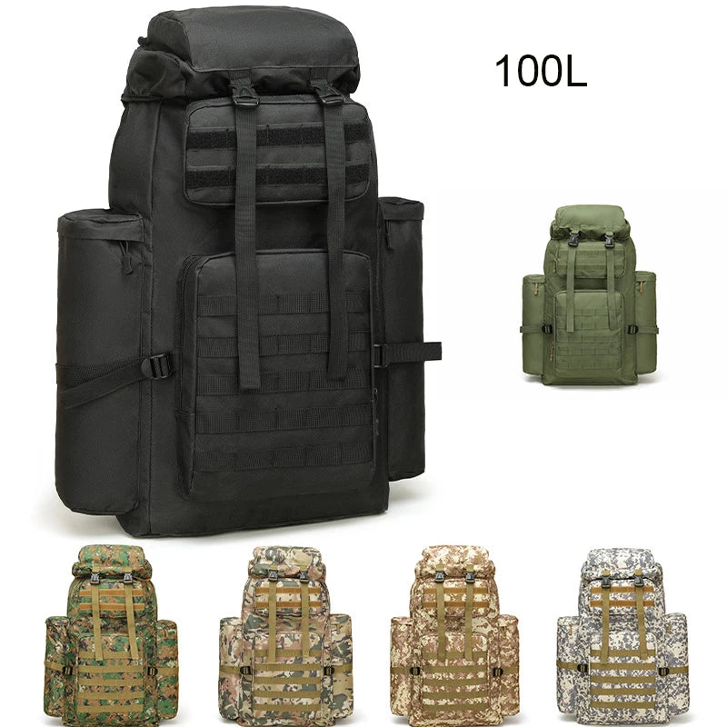 Oulylan 100L Camo Mountaineering Bag Tactical Function Multi functional Backpack