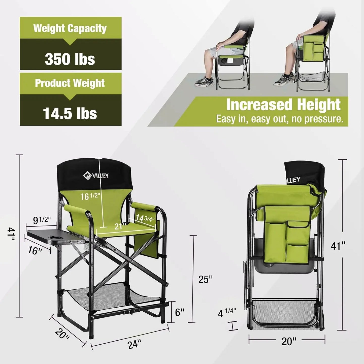 Tall Directors Chair, Folding Camping Chairs