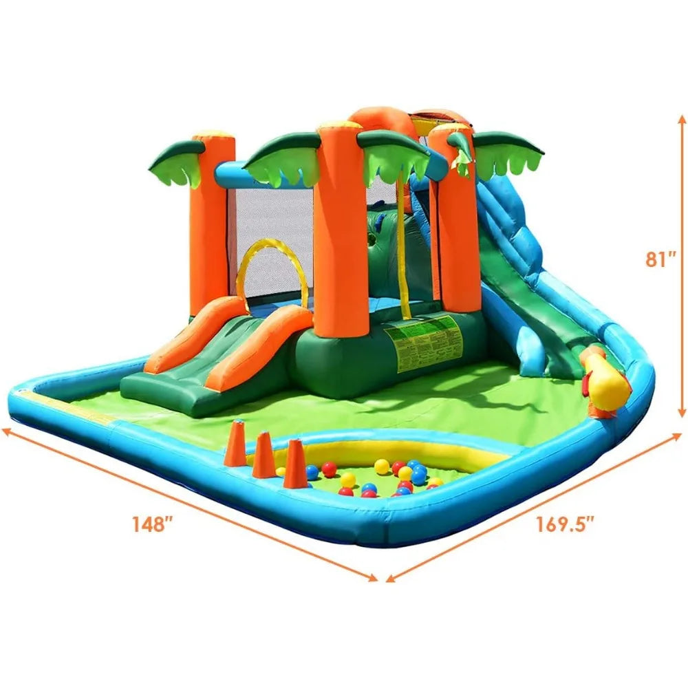 Costzon Inflatable Water Slide, Mega Water Bounce House Combo