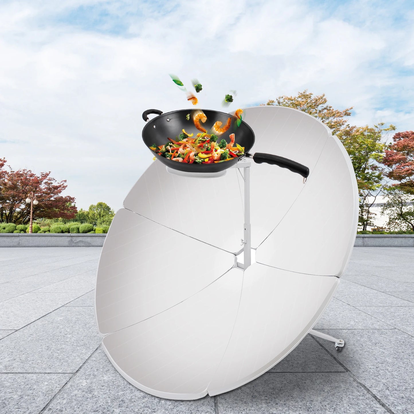 Outdoor Camping Cooking Boil Water Sun Oven, 59 ''Parabolic Solar Cooker, 800-1000 ℃