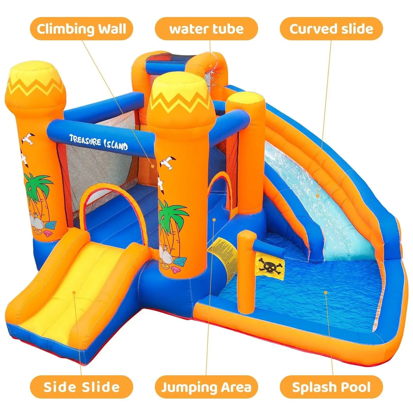 Inflatable Water Slide Bounce House Kids Water Ski Park