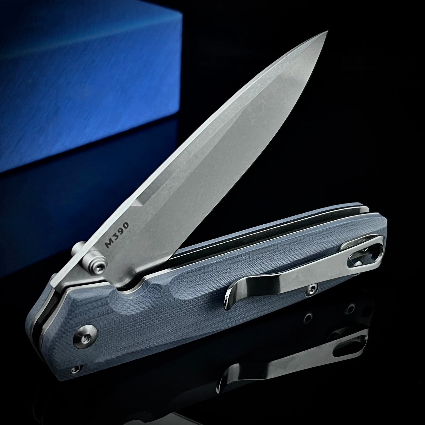 Chic 485 Pocket Folding Knife M390 Satin Plain Blade G10 Handles Tactical Survival Hunting Camping EDC Flipper Knife Clip Tool