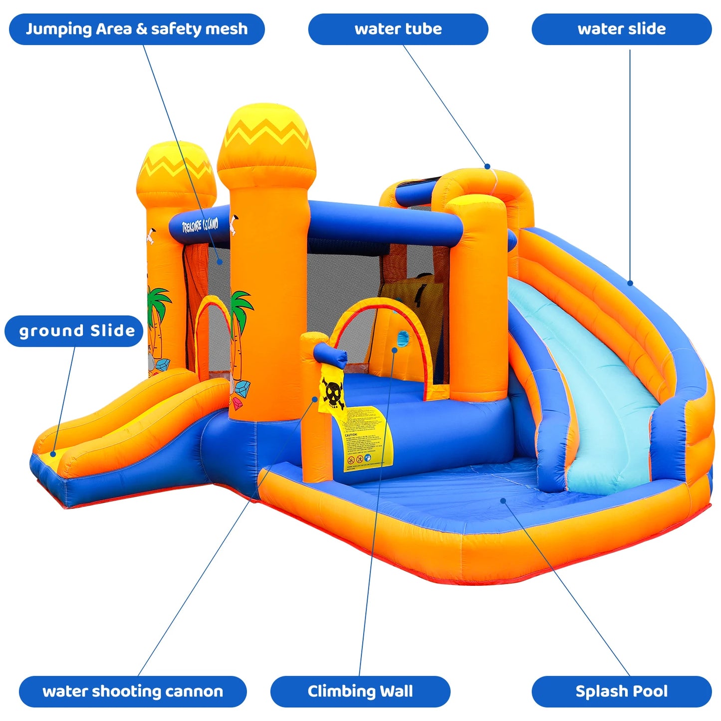 AOOU Kids Inflatable Bounce House w/450W Blower