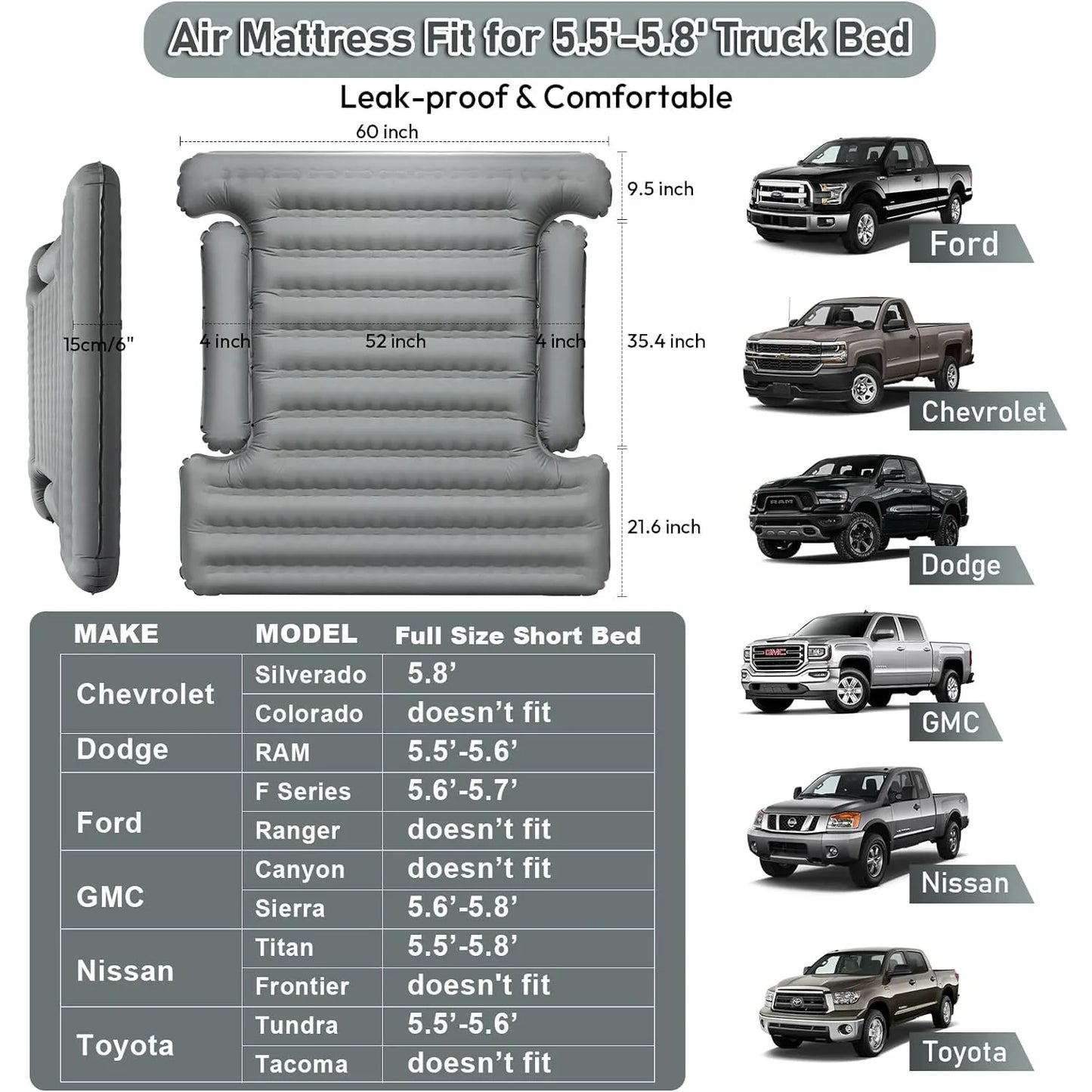 Kaishengyuan Upgraded Truck Bed Air Mattress