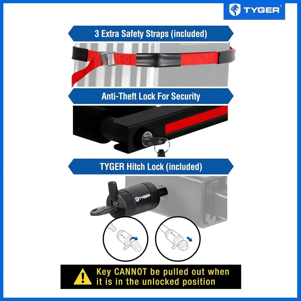 Folding Hitch-Mounted Ski/Snowboard Rack