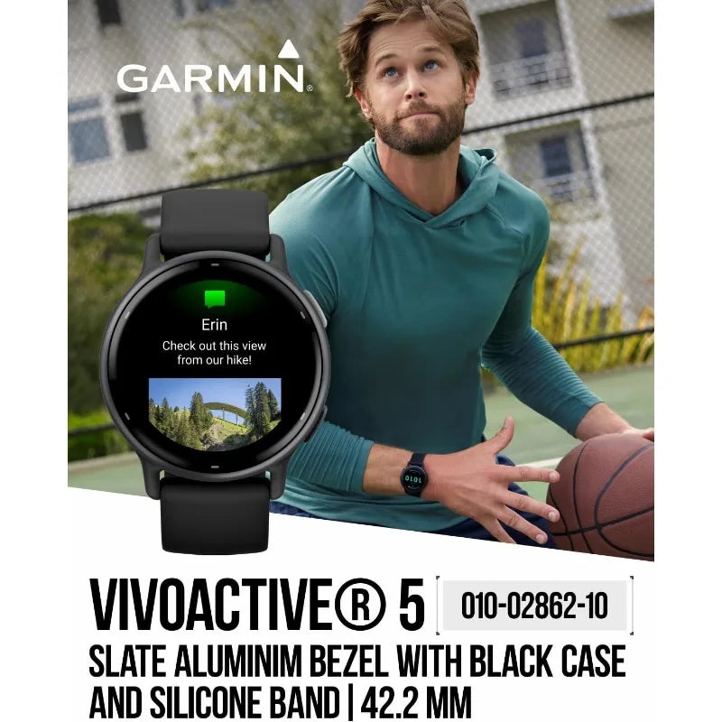 Garmin Vivoactive 5 Health and Fitness GPS Smartwatch, 1.2 in AMOLED Display, Up to 11 Days of Battery